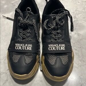 Versace Jeans Collection Black and Gold Men's Shoes